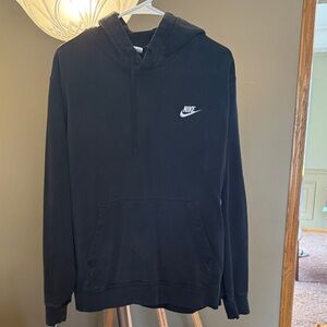 Nike Black Pullover Hoodie with White Swoosh